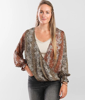 mystree Surplice Satin Blouse