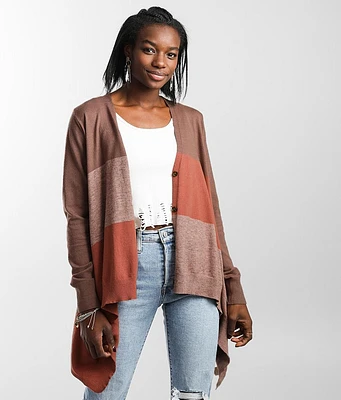 mystree Color Block Cardigan Sweater