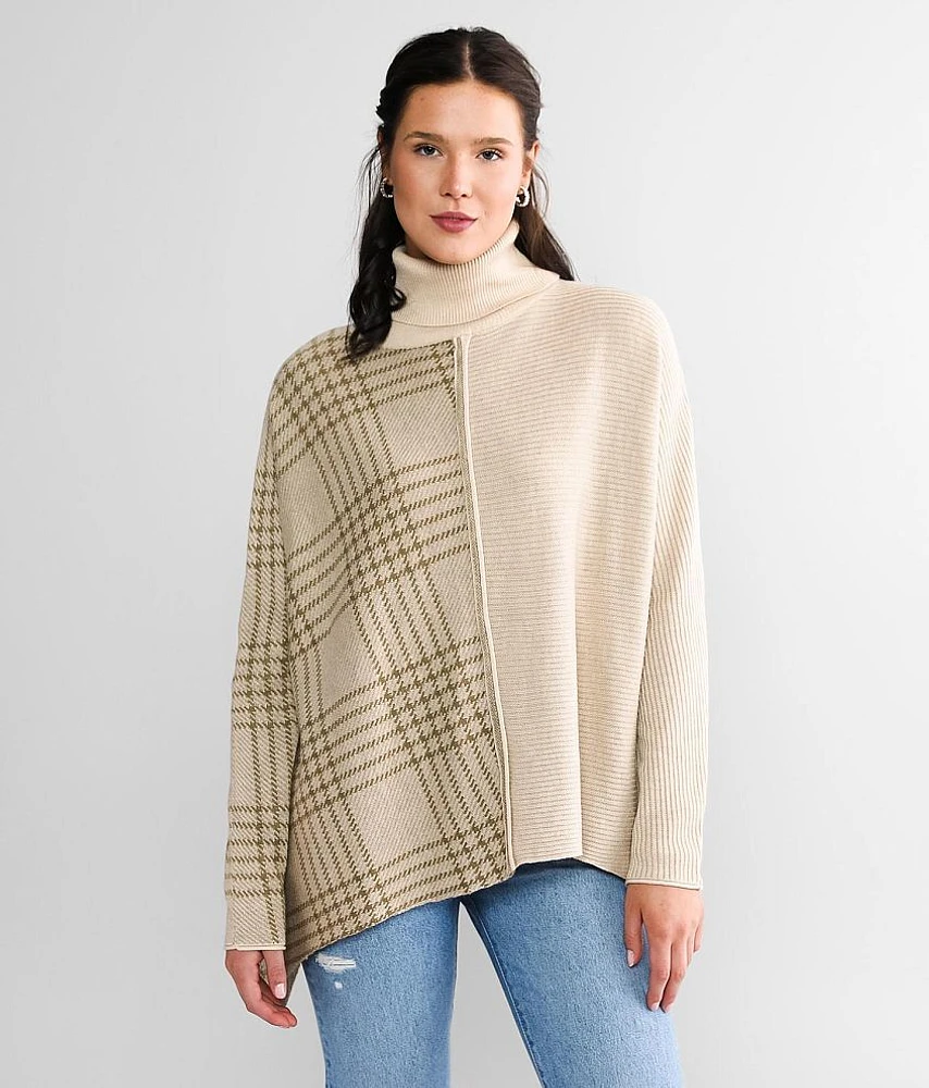 mystree Pieced Turtleneck Sweater