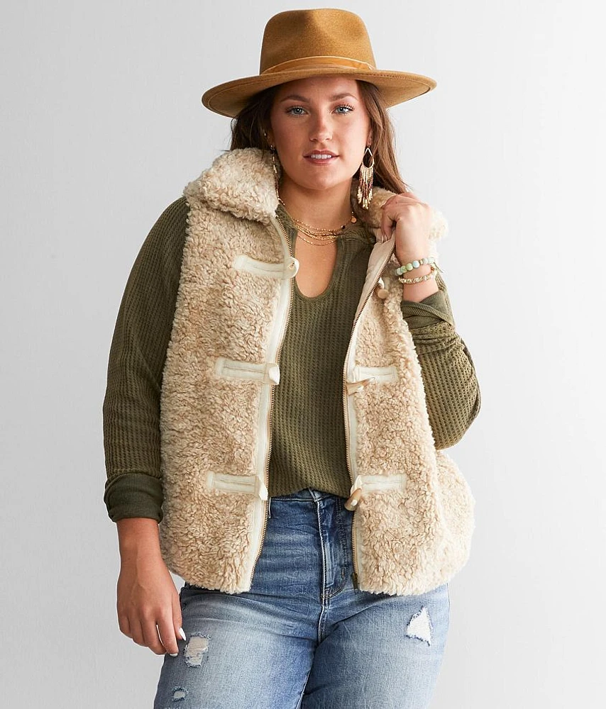 Faux Fur Mock Neck Vest
