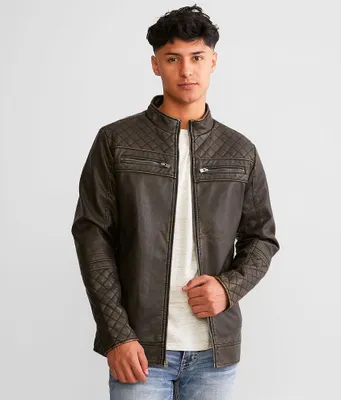 Buckle Black Washed Pleather Jacket