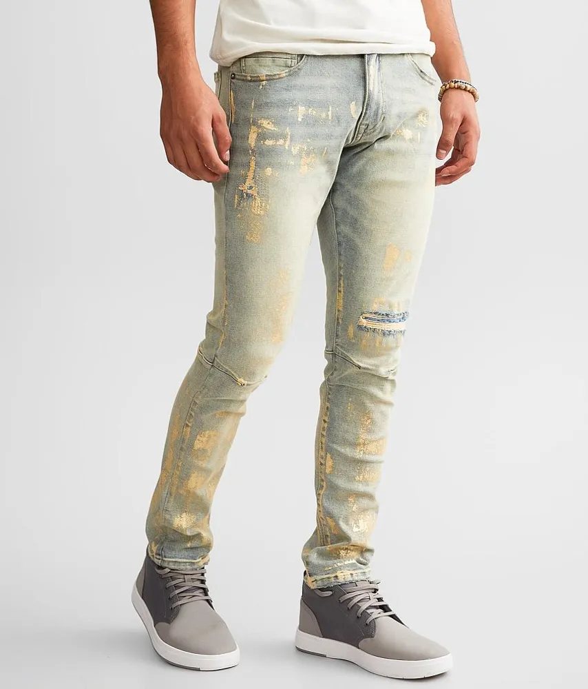 Smoke Rise Foiled Taper Stretch Jean