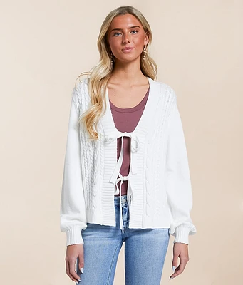 Willow & Root Front Tie Cardigan Sweater