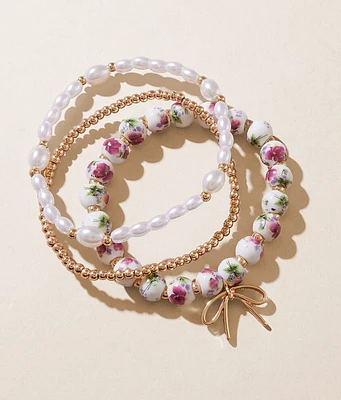 BKE 3 Pack Floral Bracelet Set