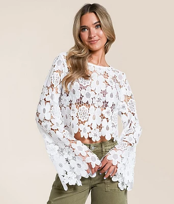 Olia Floral Crochet Sweater