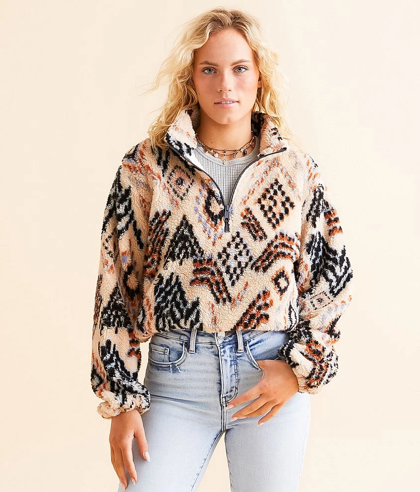 Kacey Cropped Sherpa Pullover