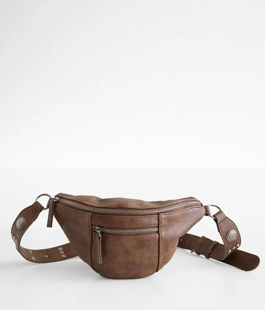 Faux Leather Studded Sling Bag