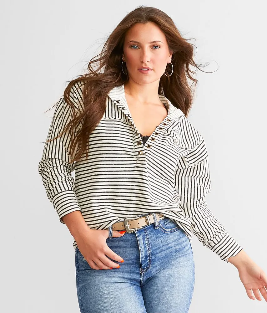 Striped Hooded Pullover