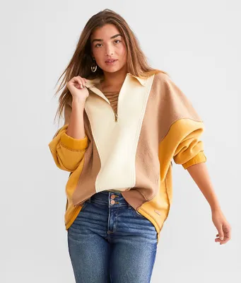 BKE Color Block Quarter Zip Pullover