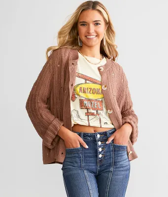 Papermoon Destructed Cardigan Sweater