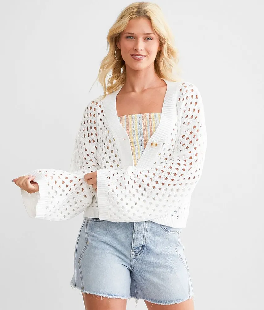 Cropped Crochet Cardigan
