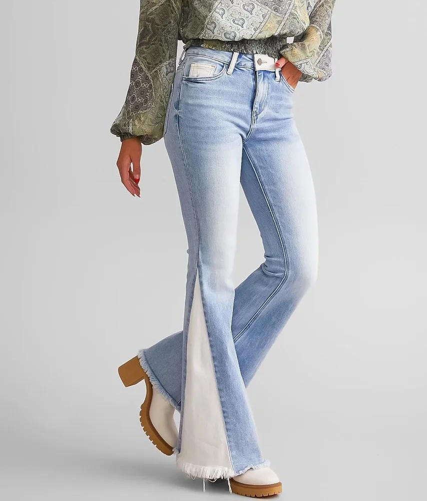 Pieced High Rise Flare Stretch Jean