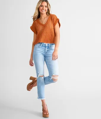 Flying Monkey Mid-Rise Cropped Straight Stretch Jean