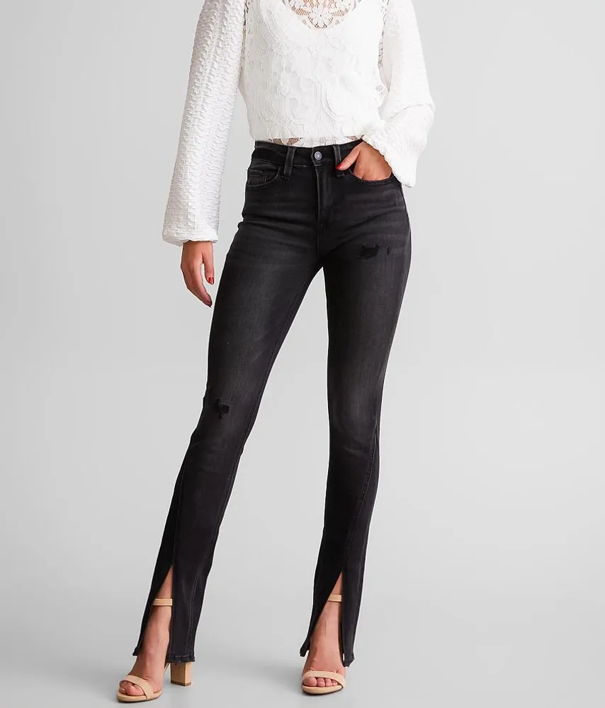 High Rise Slim Straight Split Jean