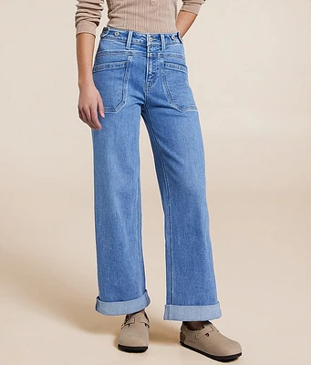 VERVET Olivia Cropped Wide Leg Stretch Jean