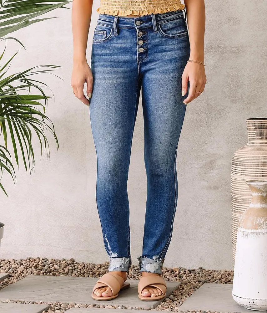 Mid-Rise Cuffed Ankle Skinny Jean