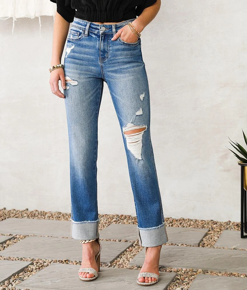 Flying Monkey High Rise Slim Straight Stretch Jean