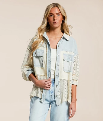 POL Pieced Crochet Shirt