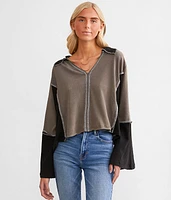 POL Pieced Boxy Cropped Top