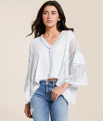 POL Contrast Stitch Boxy Top