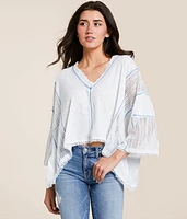 POL Contrast Stitch Boxy Top