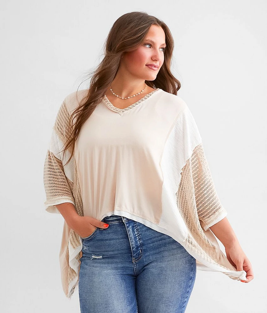 Pieced Sharktooth Hem Top