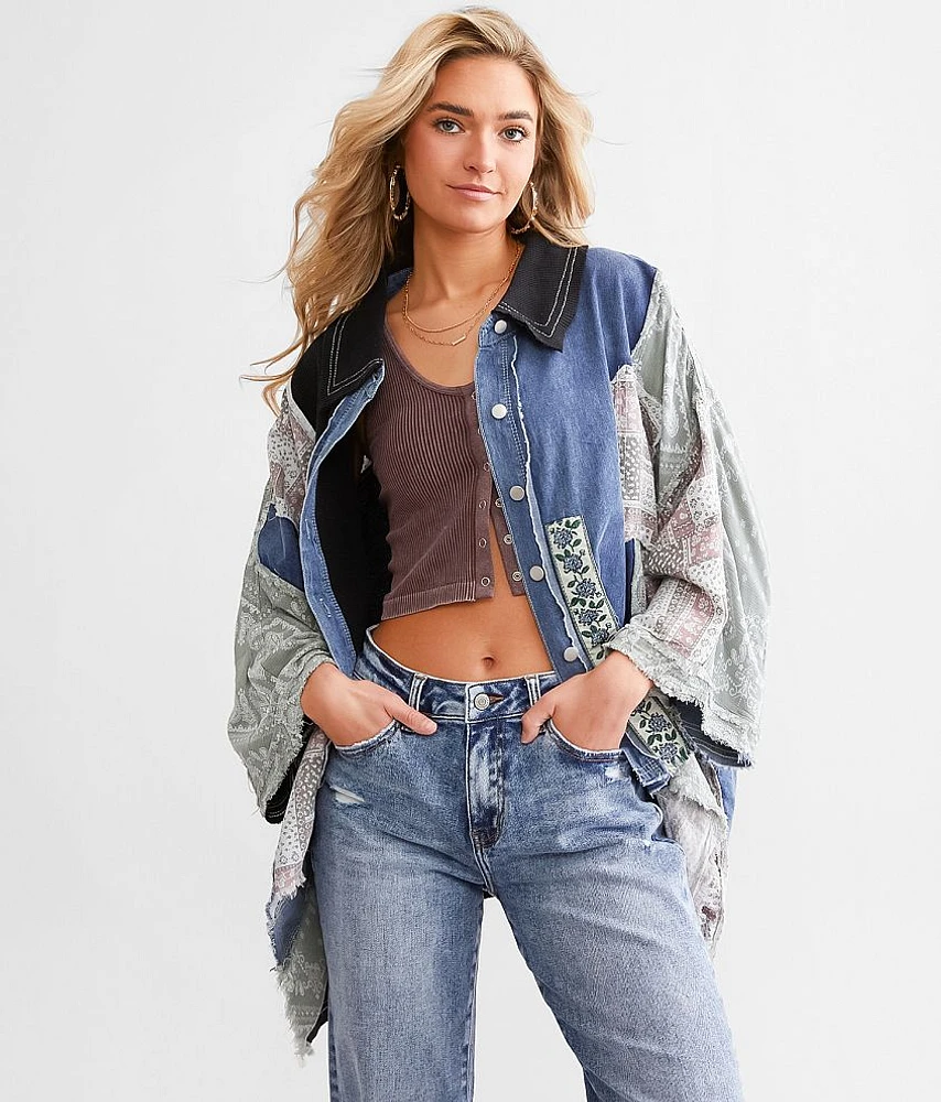 Mixed Media Oversized Shirt