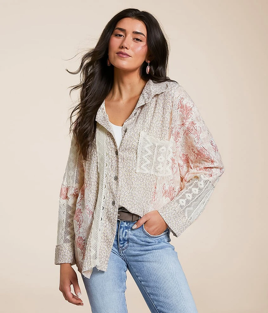 Floral Crochet Oversized Blouse