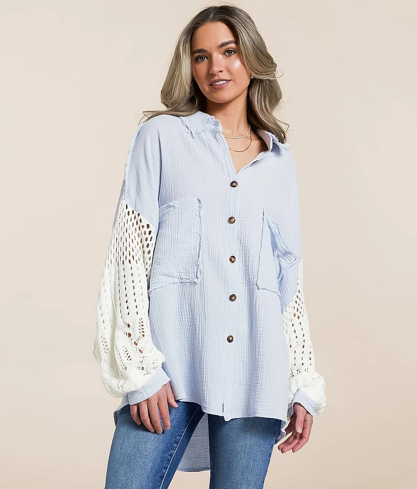 Raw Edge Textured Shirt