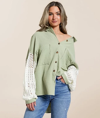 POL Raw Edge Textured Shirt