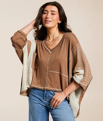 POL Pieced Crochet Dolman Top