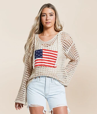 POL American Flag Hooded Sweater
