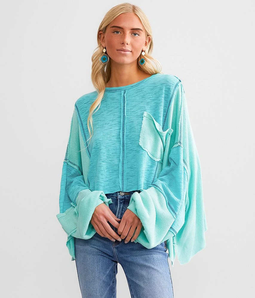 Cropped Boxy Raw Edge Top