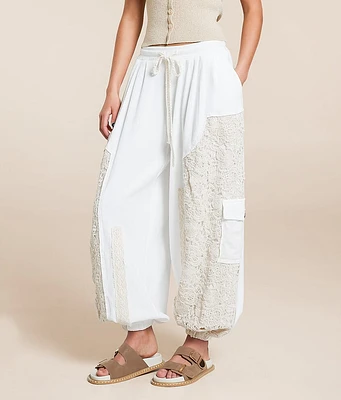 POL Pieced Crochet Cargo Jogger