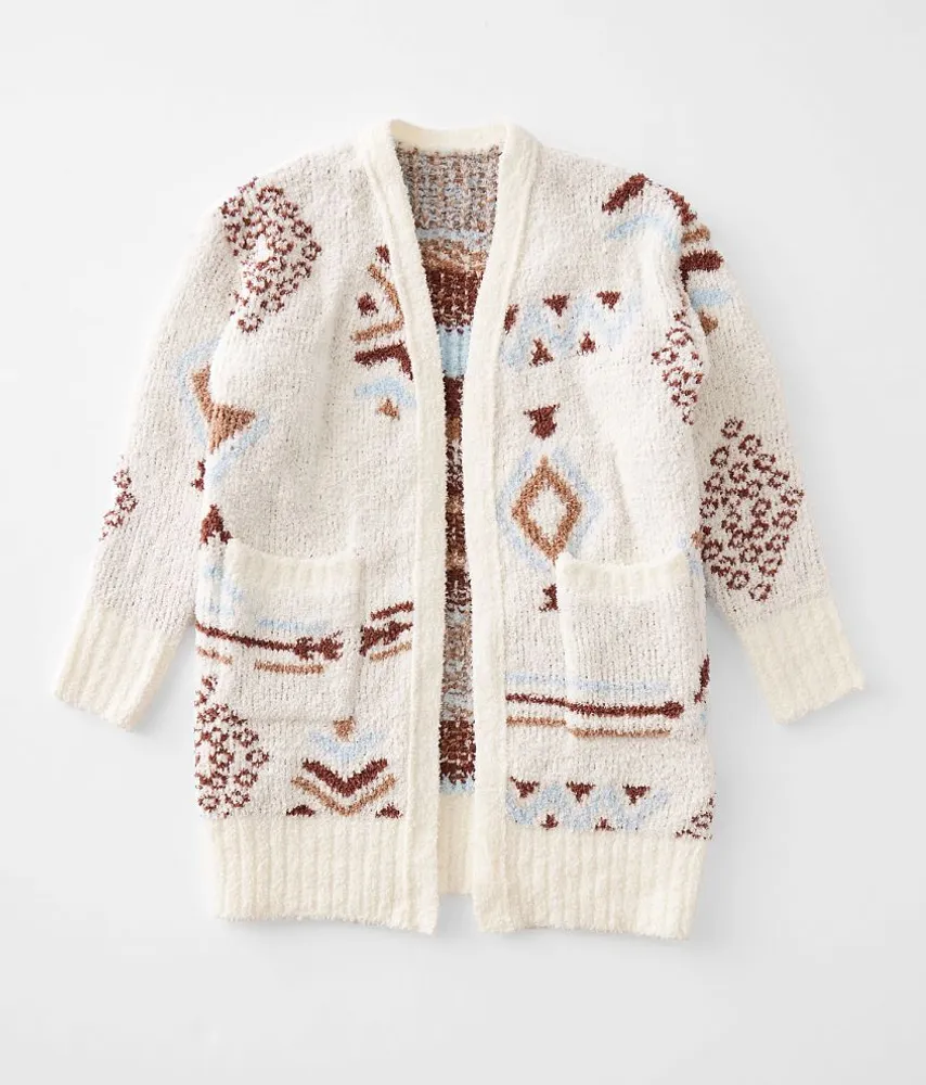 Girls - Aztec Chenille Cardigan Sweater