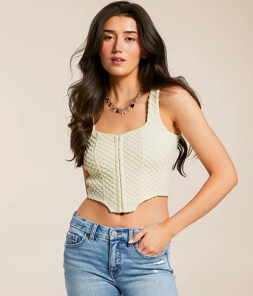 Willow & Root Textured Corset Cropped Tank Top