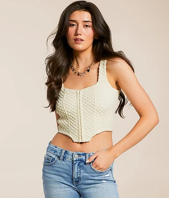 Willow & Root Textured Corset Cropped Tank Top