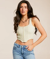 Willow & Root Textured Corset Cropped Tank Top