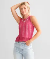 Gilded Intent Destructed Sweater Tank Top