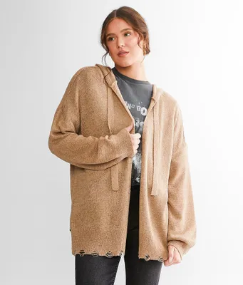 BKE Hooded Cardigan Sweater