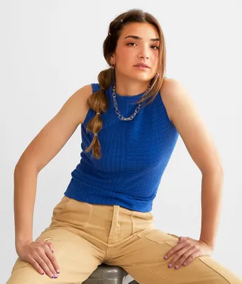 Gilded Intent Textured Rib Knit Tank Top