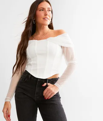 Willow & Root Mesh Off The Shoulder Corset Top