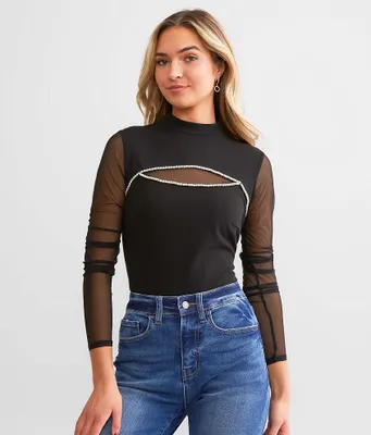 red by BKE Rhinestone Cut-Out Top