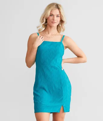 Willow & Root Textured Back Tie Mini Dress