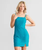 Willow & Root Textured Back Tie Mini Dress