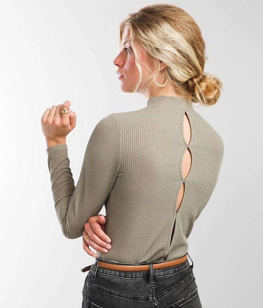 Ribbed Mock Neck Top