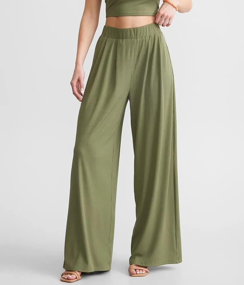 Ribbed Wide Leg Pant