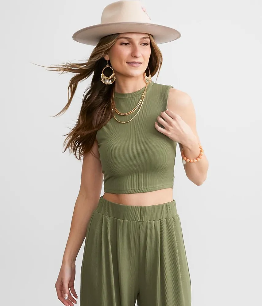 Privy Ribbed Keyhole Tank Top