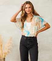Willow & Root Marble Mesh Surplice Bodysuit
