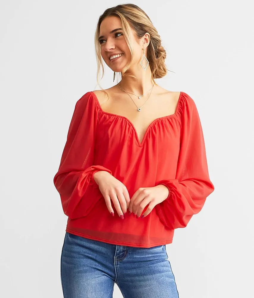Mesh Sweetheart Top